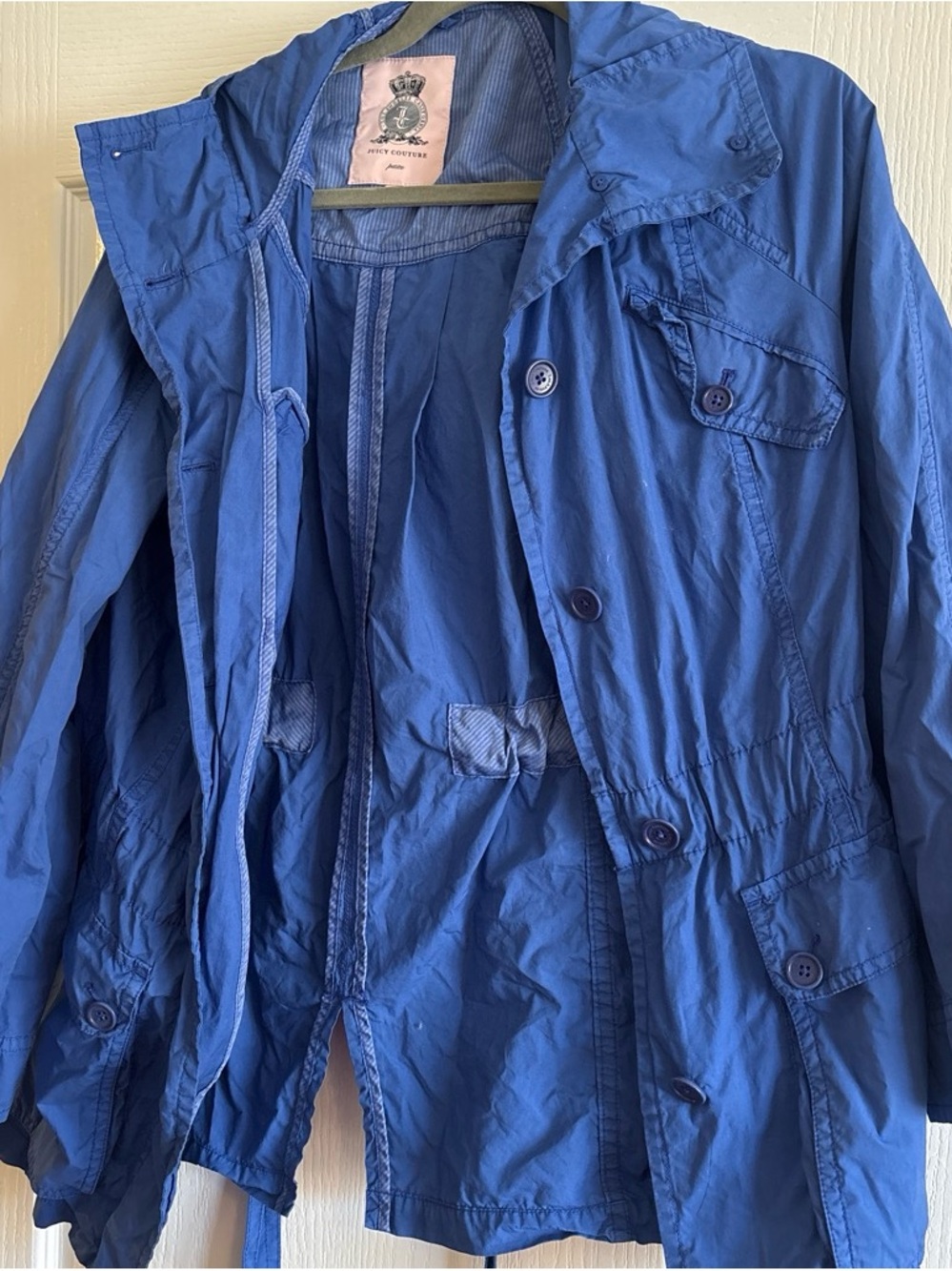 Juicy Couture Royal Blue Utility Jacket with Drawstring Waist